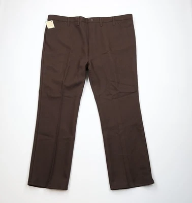 Deadstock Vtg 90s Wrangler Mens 52x32 Knit Bell Bottoms Chino Pants Brown USA - Imagem 1 de 4