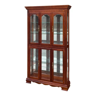 Mueble Pulaski tradicional Chippendale castaño rojizo cerezo 4 puertas gabinete de curiosidades Foto 1 de 4