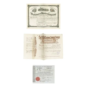 3 Old USA 1849-1907 Bond/Stock Certificates - Picture 1 of 1