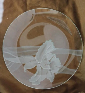 DOROTHY THORPE MID-CENTURY SAND GESCHNITZT IRIS RUND TABLETT/PLATTE NEU DH34O8 - Bild 1 von 1