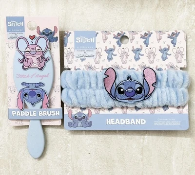 Disney Lilo & Stitch Angel Paddle Hairbrush & Plush Beauty Headband-NEW - Image 1 of 4