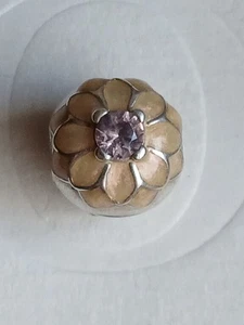 Original Pandora Element, Clip Dahlie, Emaille und Kristall, rosa, retired - Bild 1 von 7