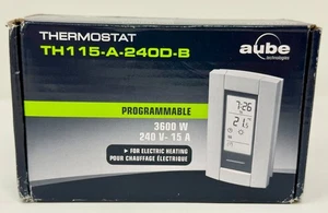 NEW AUBE TH115-A-240D-B Programmable Thermostat 3600W 240V 15A HVAC - Picture 1 of 4