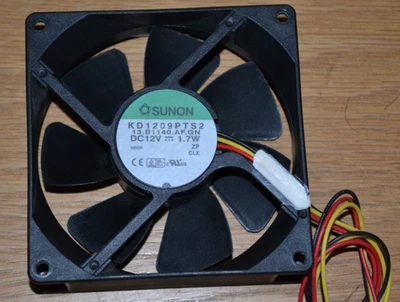 Sunon KD1209pts2 92x92x25mm Housing Fan Cooling 3-Pin DC-12V 1.7W 2400 RPM - Image 1 of 4