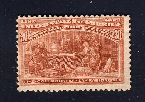 Scott #239 30c Columbian Mint OG - Creases Cover