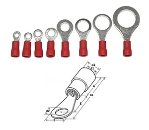KLAUKE HAUPA Ringkabelschuhe ROT Ringösen 0,25-1,5mm² Ringform M3 3,5 4 5 6 8 10