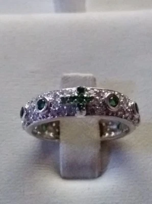 ANELLO ROSARIO IN ARGENTO 925 CON ZIRCONI - Immagine 1 di 3