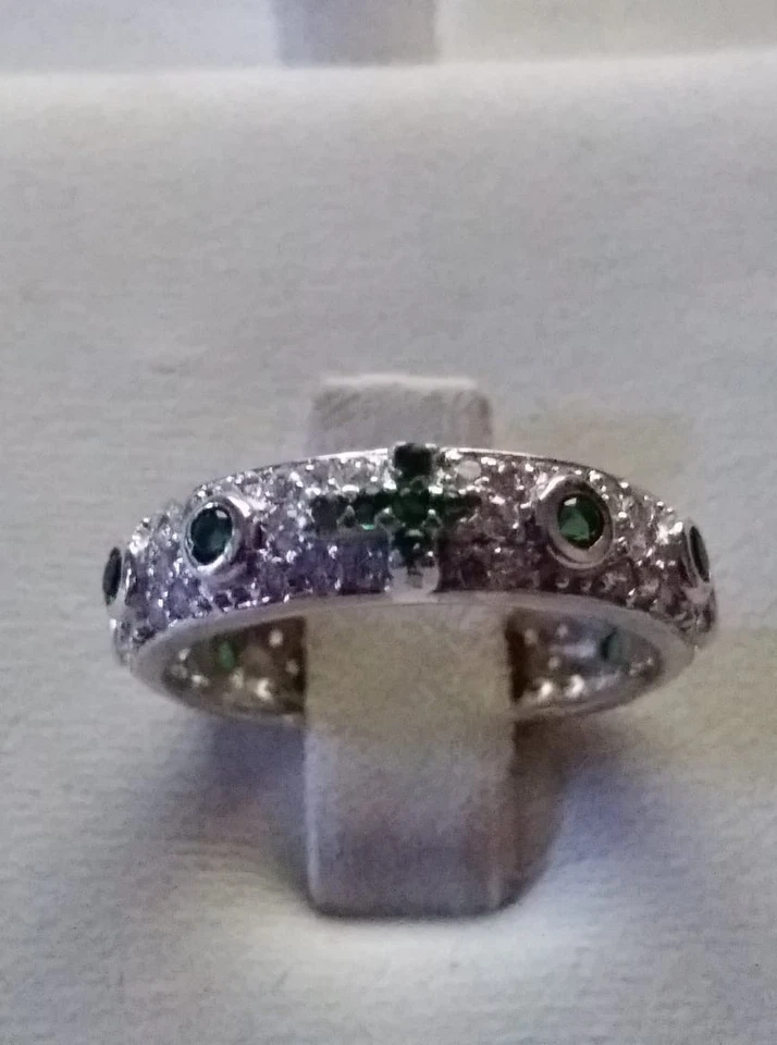 ANELLO ROSARIO IN ARGENTO 925 CON ZIRCONI - Immagine 1 di 3