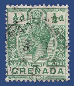 GRENADA 1913 1/2d GIALLO VERDE SG 89 FU - Foto 1 di 1