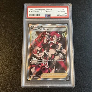 Pokemon Team Yell Grunt Full Art Trainer Sword & Shield Base Set PSA 10 202/202 - Bild 1 von 2