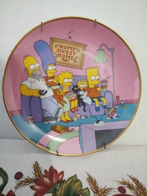 Homer Simpson And Family Home Sweet Home Fine Porcelain Wall Display Plate - Изображение 1 из 4