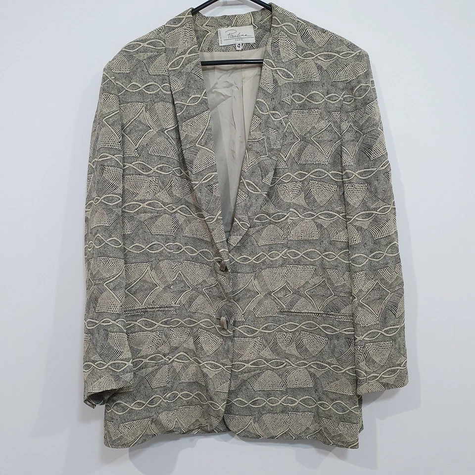 Chaqueta Blazer Pauline Paris Vintage Talla 42 Viscosa Acetato Hecha en Francia  Foto 1 de 4