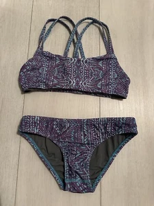 Jolyn Two Piece Bikini Size M Top / S Bottom Blue Purple Andy Fendrick's Suit - Picture 1 of 4
