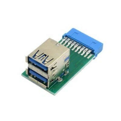 Vertical Dual USB 3.0 A Type Female to Motherboard 20Pin Header Slot Adapte PCBA - Image 1 of 4