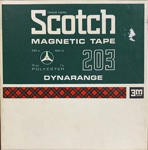 Cinta de carrete a carrete Scotch 203 Dynarange, LP, carrete de 7", 1800 pies - Imagen 1 de 3