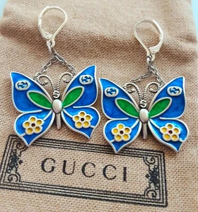 Gucci EARRINGS metal COME with original box Butterflies 🦋 - Picture 1 of 8