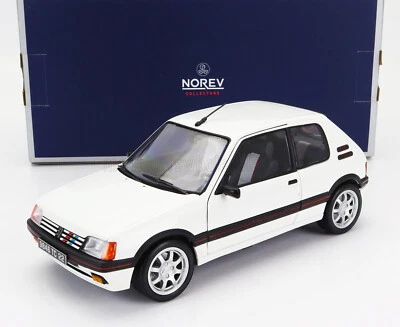 Peugeot 205 1.9 GTi phase 1 blanc de 1989 PTS Rims au 1/18 de NOREV 184842