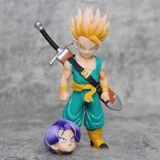 In stock Anime Dragon Ball Super Saiyan Trunks Child Statue GK Figure 2 Heads 17