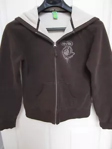 Giacca con cappuccio marrone cerniera intera abbigliamento ~ grande serie spedizione foderata - Foto 1 di 10