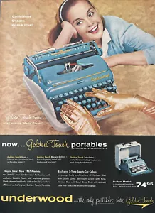 1956 vintage Underwood typewriter, Print Ad, Now… Golden Touch Portables  - Picture 1 of 1
