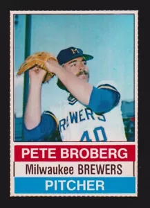 Hostess #74 1976 Pete Broberg Milwaukee Cervecers (líneas completas) ex+C - Imagen 1 de 2