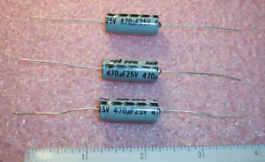 QTY (20) 470uf 25V +50/-10% CONDENSADORES ELECTROLÍTICOS ALUMINIO AXIAL 10x25mm - Imagen 1 de 1