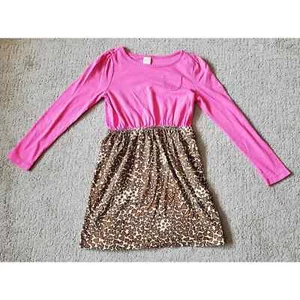 Girl's Gymboree Pink Cheetah Print Longsleeved Tshirt Dress Size 10 - Picture 1 of 10