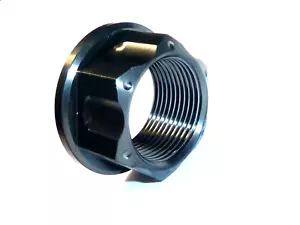 SUZUKI GSXR 750 1996-2010 TITANIO ASSE POSTERIORE MANDRINO FLANGIATO DADO CORSA NERO - Foto 1 di 10
