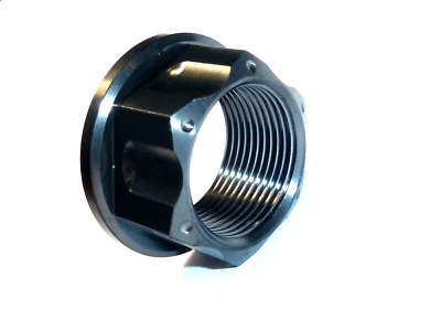 Aprilia RSV4 RR 2015-2024 TITANIUM REAR AXLE FLANGED NUT RACE SPEC BLACK - Image 1 of 4