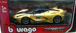 BURAGO FERRARI RACING 1:24 AUTO DIE CAST FERRARI FXX K GIALLO #15 ART 18-26301 - Foto 1 di 1