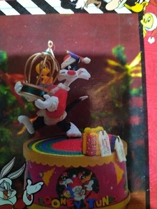 1996 Sylvester & Tweety LoooneyTunes Music Box Holidays Bright Vintage i4 - Picture 1 of 1