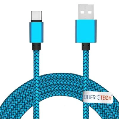 FAST CHARGE FABRIC BRAIDED USB-C USB 3.1 TYPE C DATA CHARGER CABLE FOR OnePlus 5 - Image 1 of 2