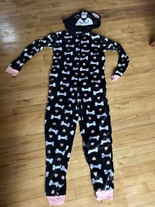 Girls/adult Puppy Dog One Piece Sleeper Bodysuit w/ Hood Fleece - Small (adult) - Picture 1 of 7