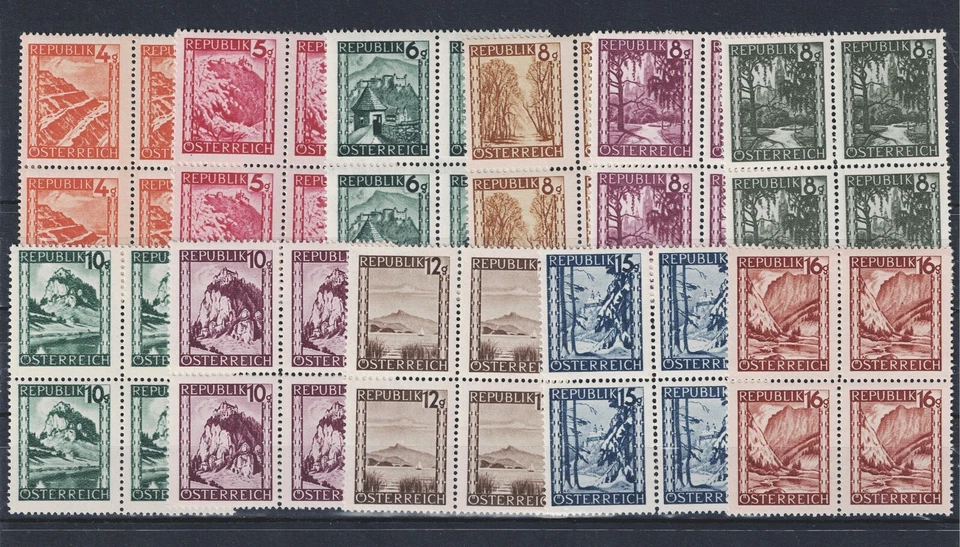 Austria Nature Country Views set in blocks 1934 MNH A-10 - Image 1 of 1