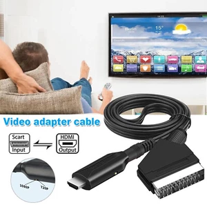 Portable 1080P HDMI To Scart Converter with Cable Video Audio Adapter For HD TV - Picture 1 of 14