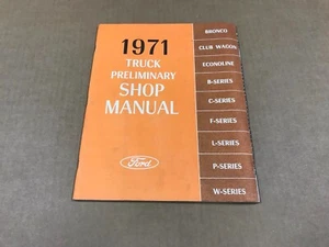 Ford Preliminary Shop Owners Manual Vintage 1971 - Imagen 1 de 7