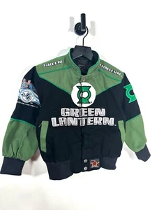 Vintage Jeff Hamilton Green Lantern Racing Jacket Kids Size Small Youth Nascar - Picture 1 of 4