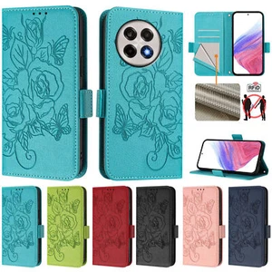 For OnePlus 13R 5G, Fashion Flowers Pattern Leather Wallet Stand Soft Case Cover - Picture 1 of 27