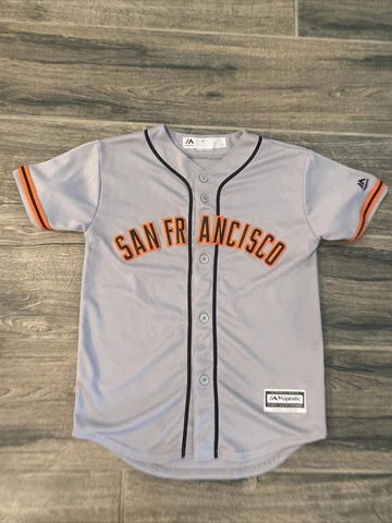 San Francisco Giants Baseball Buster Posey #28 Gray Jersey Sz Youth Medium Cover