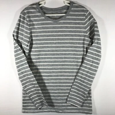 Cherokee Ultimate Tee Girl's Large (10/12) Gray White Stripe Long Sleeve - Image 1 of 4