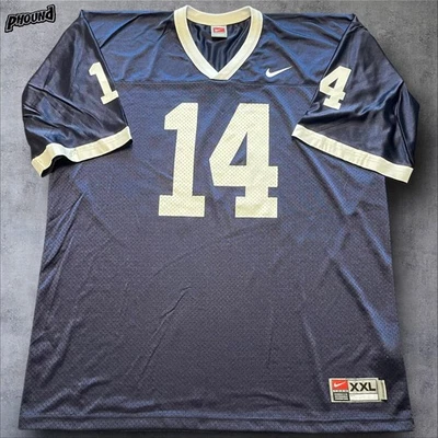 Camiseta de fútbol Nike para hombre 2XL azul marino blanco malla número 14 Swoosh auténtica Foto 1 de 4