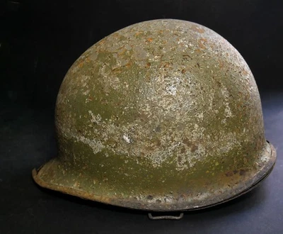 Coque casque US M-1 camouflage peinture militaria ww2 - Photo 1/4