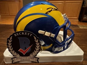 Mini casco Jared Verse autografato Los Angeles Rams Speed testimone Beckett - Foto 1 di 10