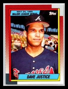 Dave Justice Rookie 1990 Topps Major League Debut 1989 #65 - Atlanta Braves - Picture 1 of 2