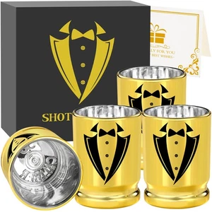 50 Caliber Shot Glass Plastic Gun Shot Glasses Bullet Case Design for Groomsmen - Picture 1 of 15