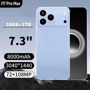 Dual SIM 5G i17 Pro Max 16+1TB 8000mAh 7.3-inch Android Phone Global Unlock - Picture 1 of 23