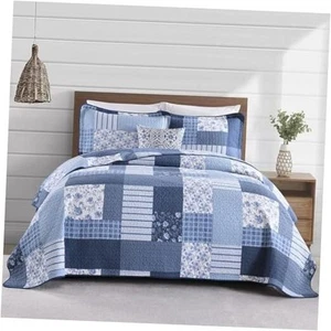 100% Cotton Queen Quilt Bedding Set, Quilt Queen Size, Floral Patchwork - Picture 1 of 7