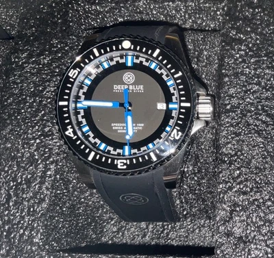 Deep Blue Speedograph 1000 Automatic Swiss Sellita SW200 - Image 1 of 3