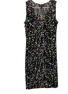 Dana Buchman Kleid Damen klein ärmellos Leopardenmuster Stretch Etuikleid Karriere - Bild 1 von 7