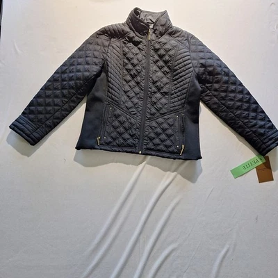 Weatherproof Women's Black Jacket Quilted Zip Up Pocket Petite Medium NEW W Tags - Image 1 of 4